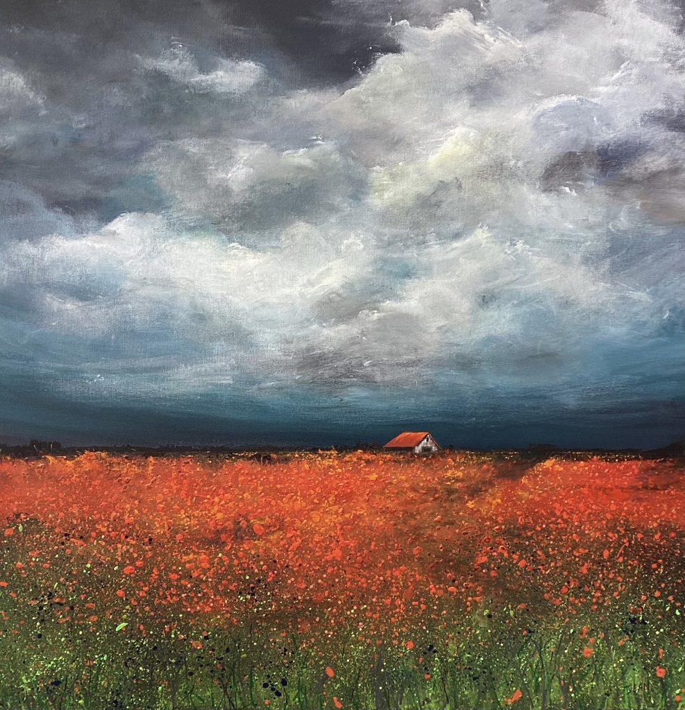 Fields of Red - 30"x30" - $1,100